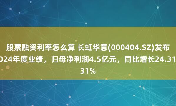 股票融资利率怎么算 长虹华意(000404.SZ)发布2024年度业绩，归母净利润4.5亿元，同比增长24.31%