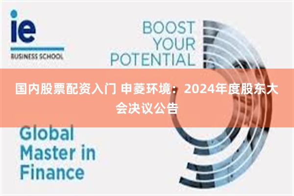 国内股票配资入门 申菱环境：2024年度股东大会决议公告