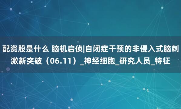 配资股是什么 脑机启侦|自闭症干预的非侵入式脑刺激新突破（06.11）_神经细胞_研究人员_特征