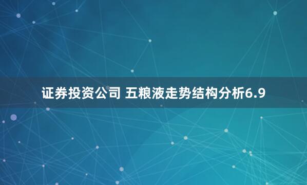 证券投资公司 五粮液走势结构分析6.9